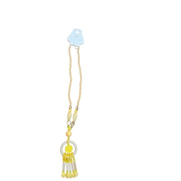 Cato Yellow Cream Beaded Necklace NWT - Picture 6 of 6